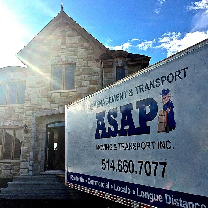 ASAP moving truck making a residential delivery